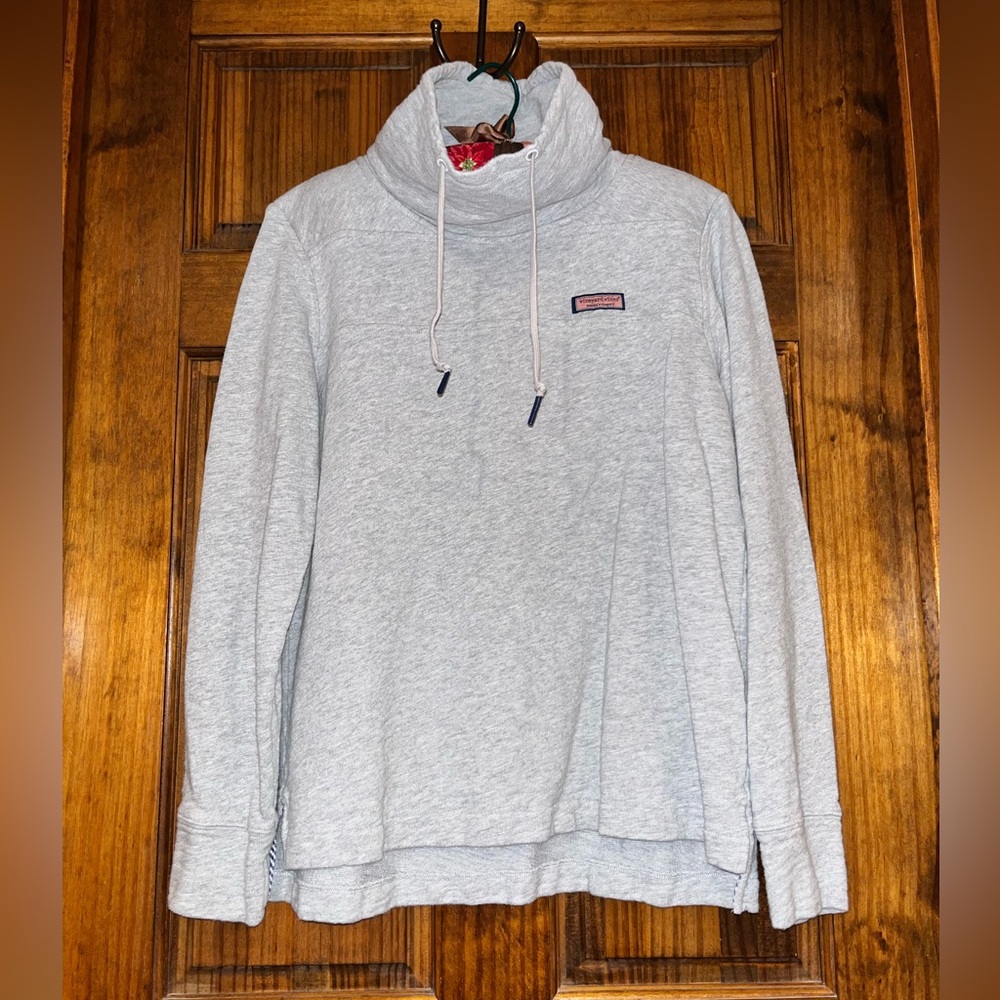 Vineyard Vines Sweatshirt Medium Oversized Collar Gray